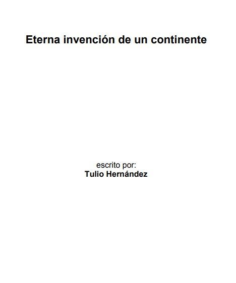 Eterna invencion de un continente