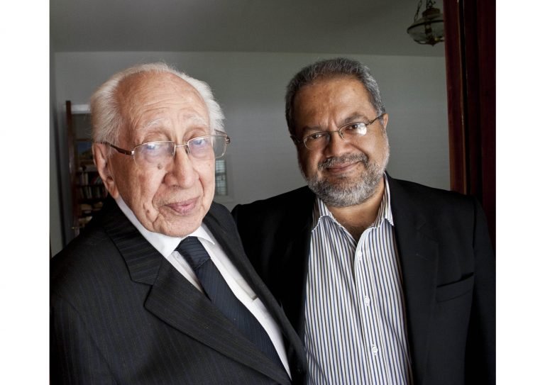 Con el expresidente Ramón J. Velásquez. Foto de Lisbet Salas